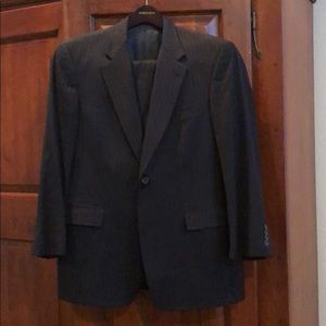 Navy traditional pinstripe wool suit